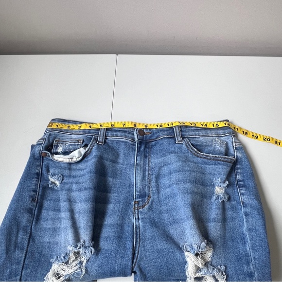 Judy Blue Boyfriend Fit Destroyed Ripped Jeans Hi Rise Stretch Womens Size 31 - Picture 11 of 14